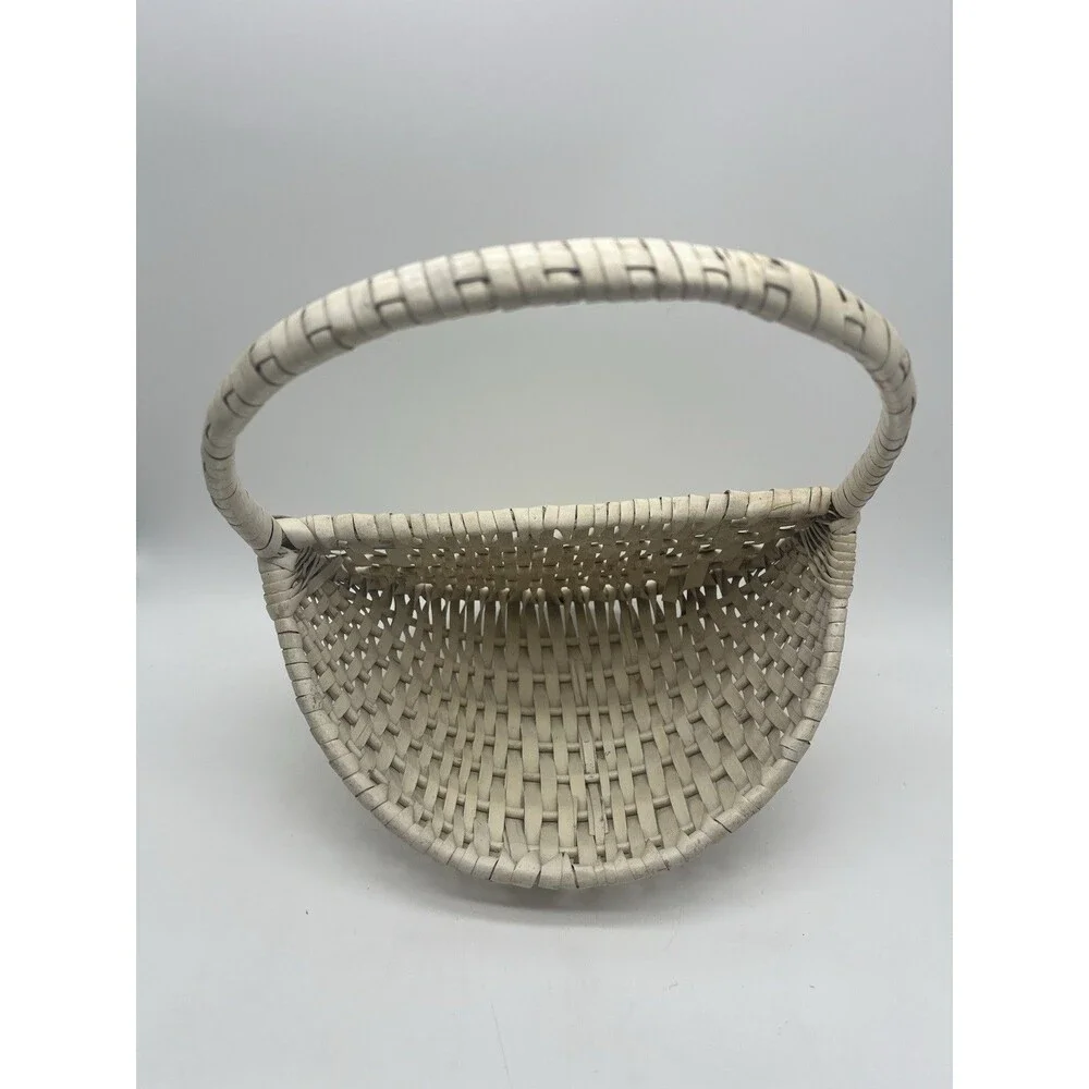 Hanging Woven Storage Wall Wicker Baskets for Small Flower, White